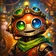 Colorful cartoon animal with big eyes wearing a friendly expression as an avatar